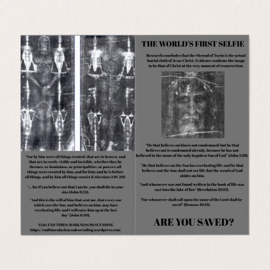 De nuchtere waarschuwing visitekaartje (Buitenkant ongevouwen)