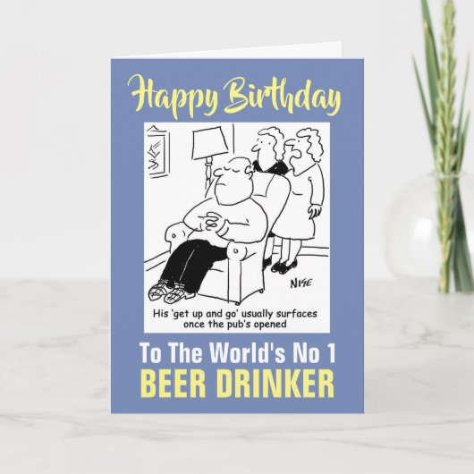 De Nummer 1 Bierdrinker van de Wereld - Gefelicite Kaart (Voorkant)