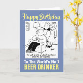 De Nummer 1 Bierdrinker van de Wereld - Gefelicite Kaart (Gele Bloem)