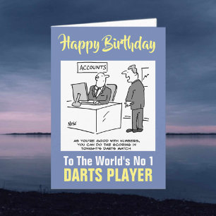 De nummer 1 dartspeler van het woord - Happy Birth Kaart
