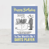 De nummer 1 dartspeler van het woord - Happy Birth Kaart (Voorkant)