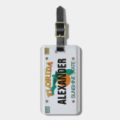 De Nummerplaat van Florida met jouw naam Bagagelabel (Voorkant verticaal)