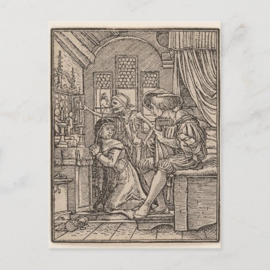 DE NUN, VANAF DE DANK VAN DE DOOD (HANS HOLBEIN) BRIEFKAART (Voorkant)