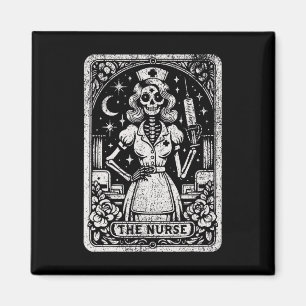 De Nurse Skeleton Tarot Kaart Funny Nursing Nurse Magneet