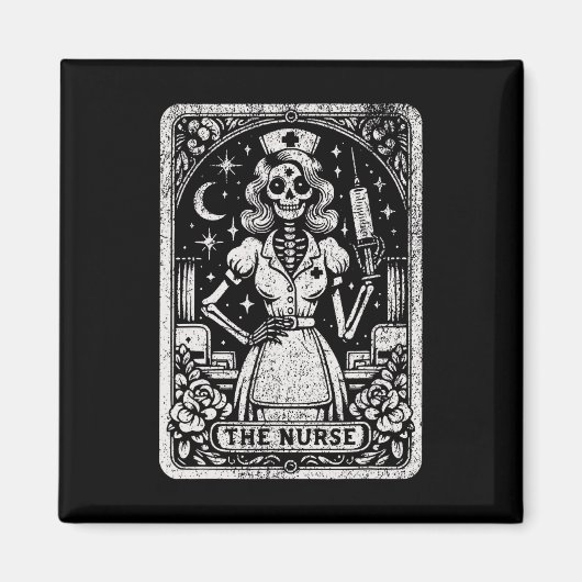 De Nurse Skeleton Tarot Kaart Funny Nursing Nurse Magneet (Voorkant)