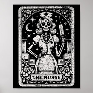 De Nurse Skeleton Tarot Kaart Funny Nursing Nurse Poster