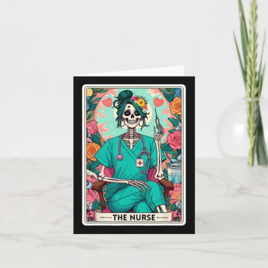 De Nurse Tarot Kaart Funny Skeleton Nurse Witchy M (Voorkant)