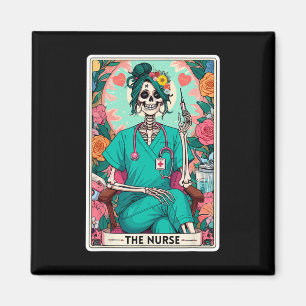 De Nurse Tarot Kaart Funny Skeleton Nurse Witchy M Magneet