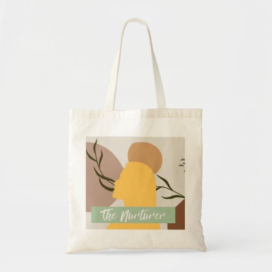 De Nurturer Tote Bag – Zachte Neutrale Canvas Tas (Voorkant)