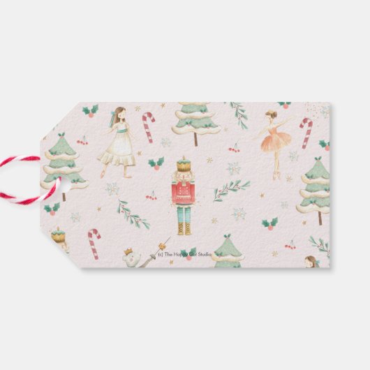 De Nutcracker Ballet Kerstfeest Dag Dank u Cadeaulabel (Achterkant Horizontaal)
