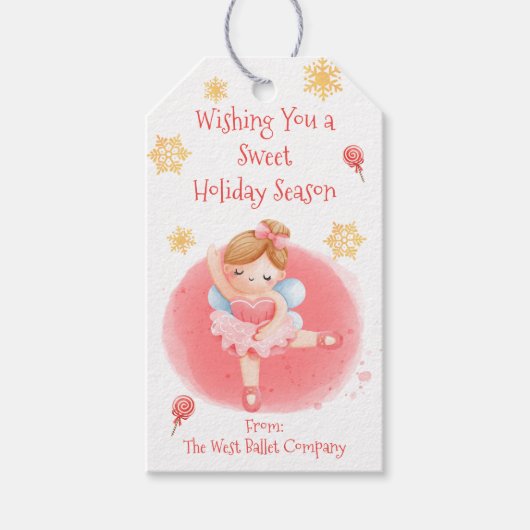 De Nutcracker Ballet, Sugar Plum Fairy Holiday Cadeaulabel (Voorkant)