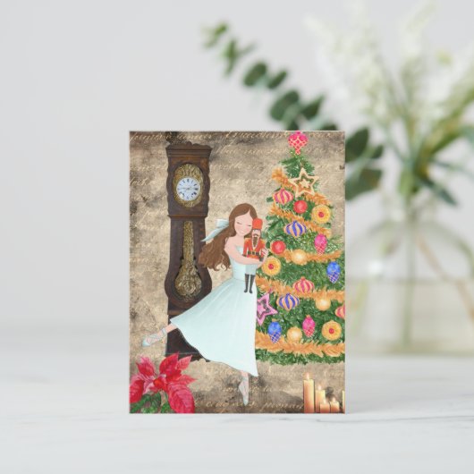 De Nutcracker Claire en de Nutcracker Kerstmis Feestdagenkaart (Staand voorkant)