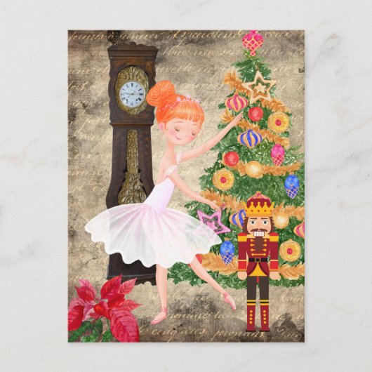 De Nutcracker Clara Act I kerstavond Feestdagenkaart (Voorkant)