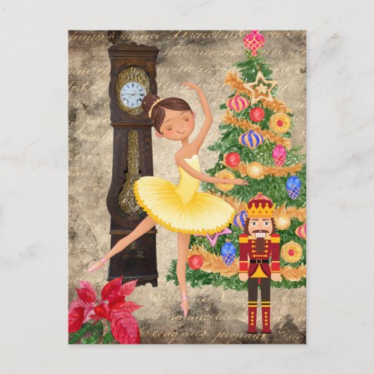 De Nutcracker Clara Act I Kersteve Holiday Feestdagenkaart (Voorkant)