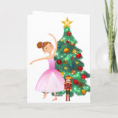 De Nutcracker Clara Ballerina kerstballet Feestdagen Kaart (Achterkant)