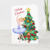 De Nutcracker Clara Ballerina kerstballet Feestdagen Kaart (Voorkant)