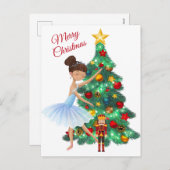 De Nutcracker Clara en de Nutcracker Kerstmis Feestdagenkaart (Voorkant / Achterkant)