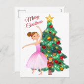 De Nutcracker Clara en de Nutcracker Kerstmis Feestdagenkaart (Voorkant / Achterkant)