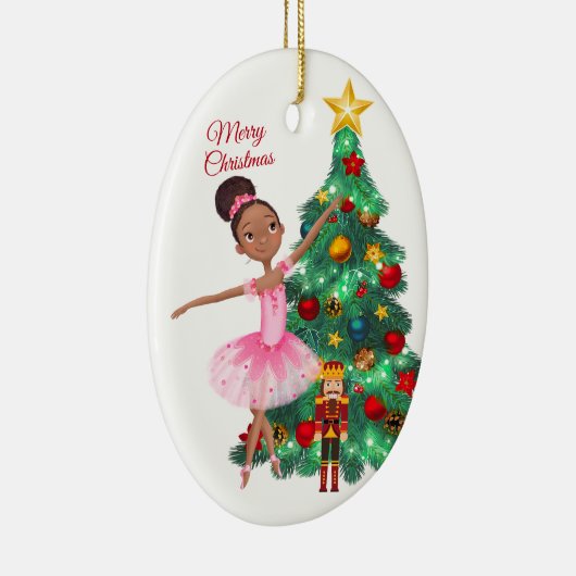 De Nutcracker Clara en de Nutcracker Kerstmis Keramisch Ornament (Rechts)