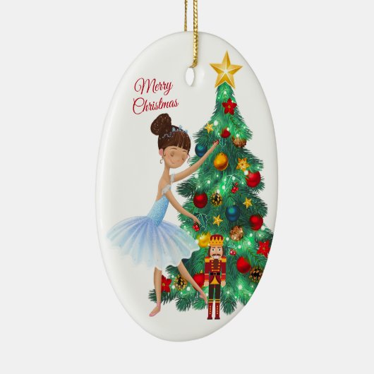 De Nutcracker Clara en de Nutcracker Kerstmis Keramisch Ornament (Rechts)