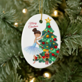 De Nutcracker Clara en de Nutcracker Kerstmis Keramisch Ornament