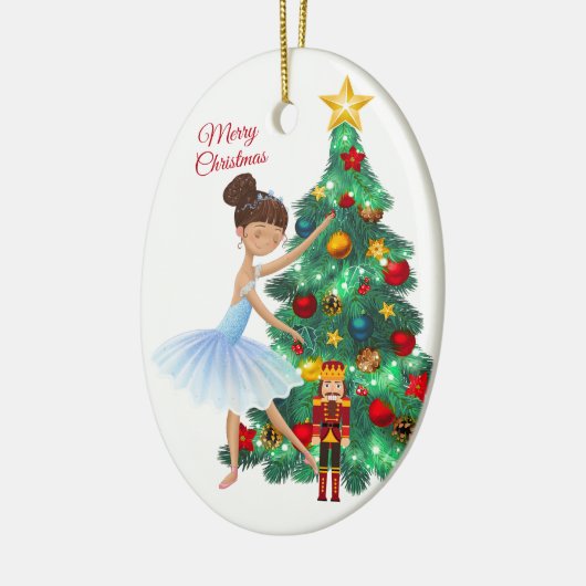 De Nutcracker Clara en de Nutcracker Kerstmis Keramisch Ornament (Links)