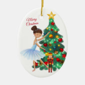 De Nutcracker Clara en de Nutcracker Kerstmis Keramisch Ornament (Voorkant)