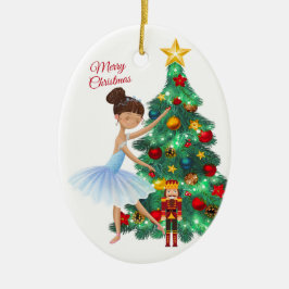 De Nutcracker Clara en de Nutcracker Kerstmis Keramisch Ornament