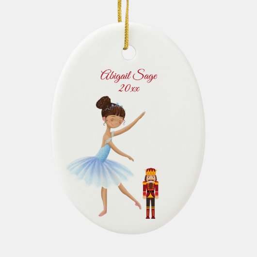 De Nutcracker Clara en de Nutcracker Kerstmis Keramisch Ornament (Achterkant)