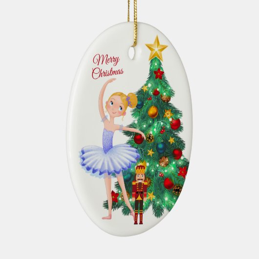 De Nutcracker Clara en de Nutcracker Kerstmis Keramisch Ornament (Rechts)