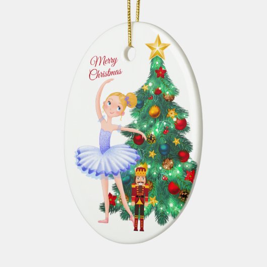 De Nutcracker Clara en de Nutcracker Kerstmis Keramisch Ornament (Links)