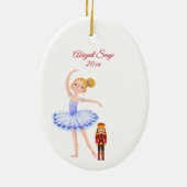 De Nutcracker Clara en de Nutcracker Kerstmis Keramisch Ornament (Achterkant)