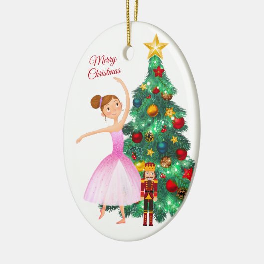 De Nutcracker Clara en de Nutcracker Kerstmis Keramisch Ornament (Links)