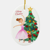 De Nutcracker Clara en de Nutcracker Kerstmis Keramisch Ornament (Voorkant)