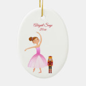 De Nutcracker Clara en de Nutcracker Kerstmis Keramisch Ornament (Achterkant)
