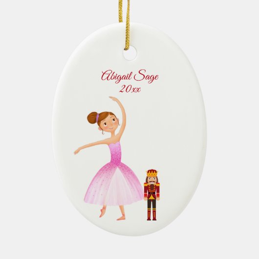 De Nutcracker Clara en de Nutcracker Kerstmis Keramisch Ornament (Achterkant)