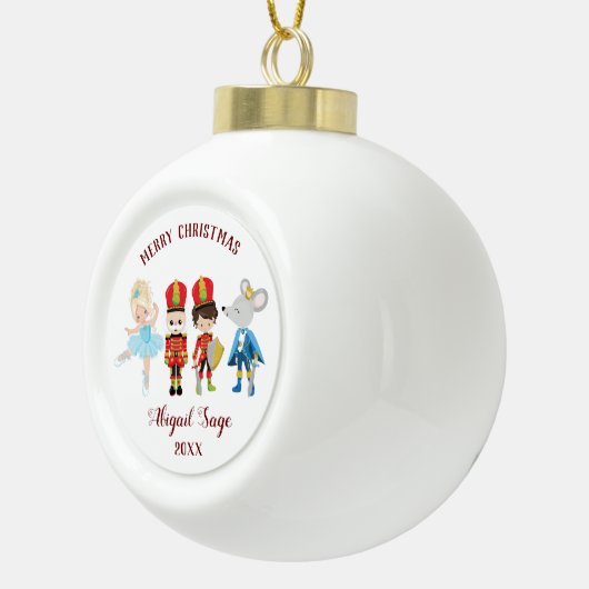 De Nutcracker, Clara, Muiskoning Kerstmis Keramische Bal Ornament (Rechts)