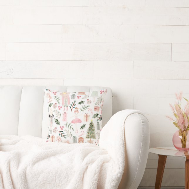 De Nutcracker Holiday Waterverf Kussen (Bank)