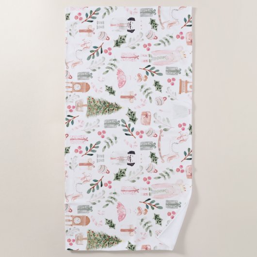 De Nutcracker Holiday Waterverf Strandlaken (Voorkant)