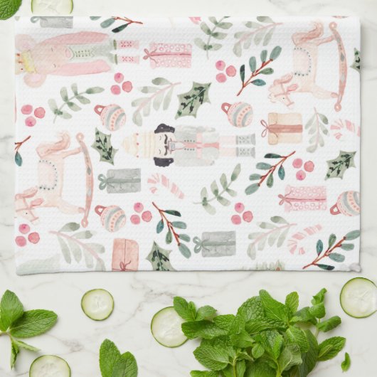 De Nutcracker Holiday Waterverf Theedoek (Gevouwen)