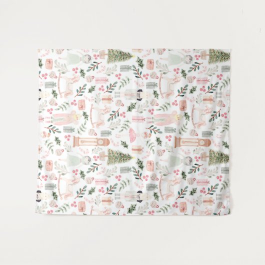 De Nutcracker Holiday Waterverf Wandkleed (Voorkant (horizontaal))