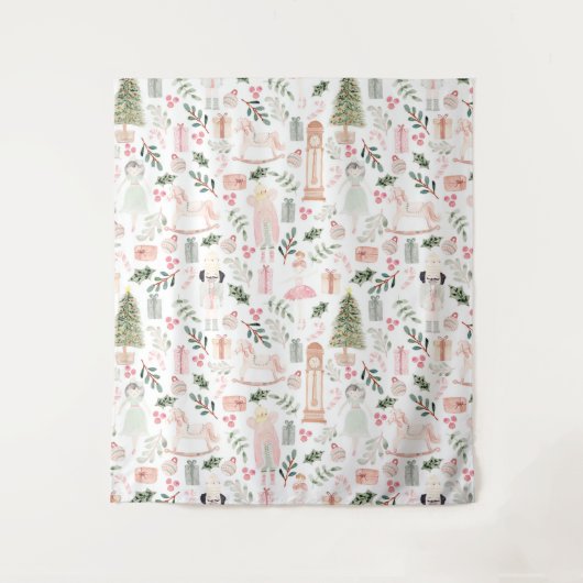 De Nutcracker Holiday Waterverf Wandkleed (Voorkant)