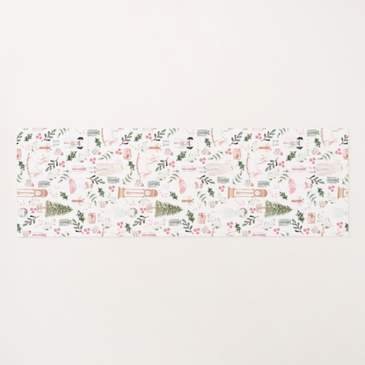 De Nutcracker Holiday Waterverf Yogamat (Achterkant (horizontaal))