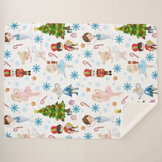 De Nutcracker Karakters Clara Winter Kerstmis Sherpa Deken (Voorkant (horizontaal))