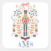 De Nutcracker-kerstballet-monogram Vierkante Sticker (Voorkant)