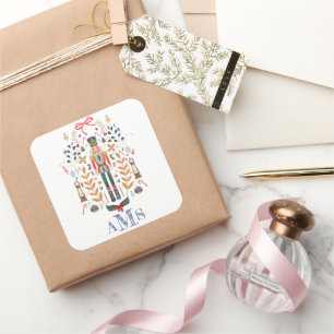De Nutcracker-kerstballet-monogram Vierkante Sticker