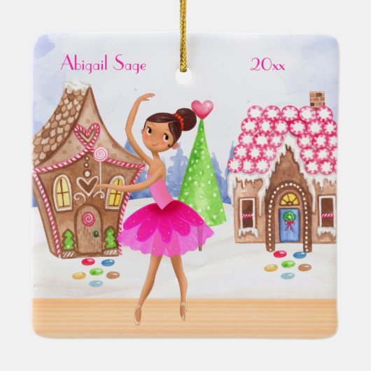 De Nutcracker Sugar Plum Fairy Ballet Kerstmis Keramisch Ornament (Achterkant)