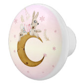 De Nutcracker Suite-Bunny op de moon keramische kn Knop (Rechts)