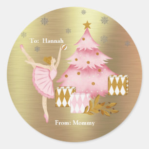 De Nutcracker Suite Dancer en de kerstboom Ronde Sticker