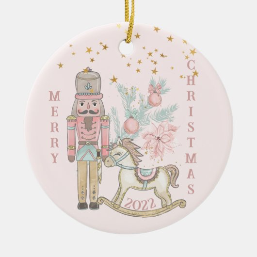 De Nutcracker Suite met zijn Rocking Horse Keramisch Ornament (Voorkant)